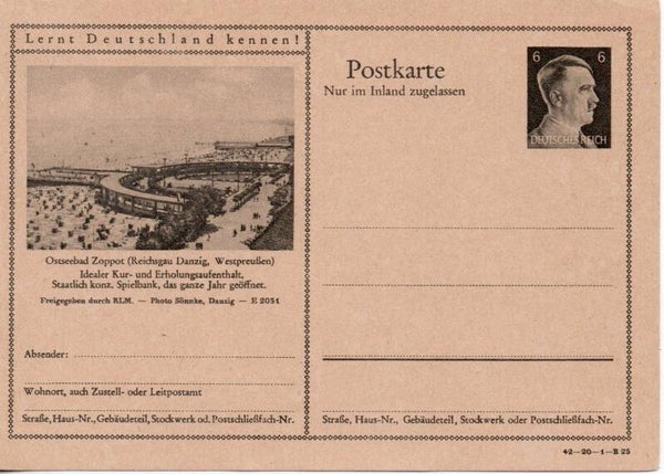 Deutsches Reich Bildpostkarte P307/ 42-20-1-B25 ungebraucht/ *