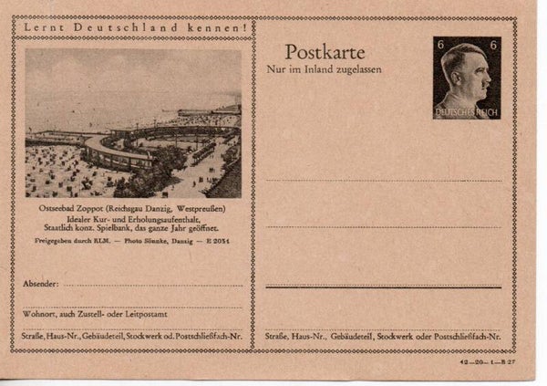 Deutsches Reich Bildpostkarte P307/ 42-20-1-B27 ungebraucht/ *