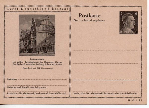 Deutsches Reich Bildpostkarte P307/ 42-19-1-B1 ungebraucht/ *