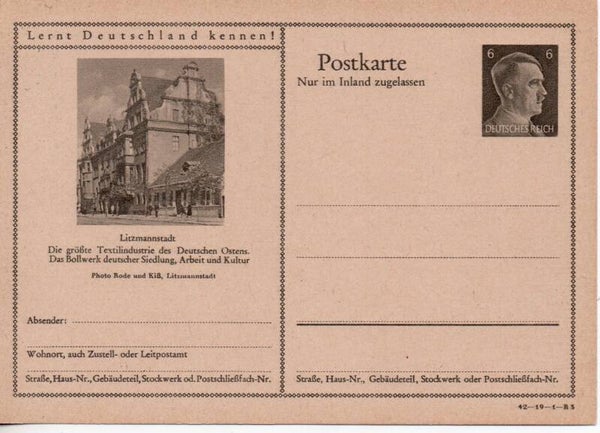Deutsches Reich Bildpostkarte P307/ 42-19-1-B3 ungebraucht/ *