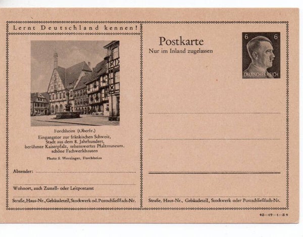 Deutsches Reich Bildpostkarte P307/ 42-19-1-B4 ungebraucht/ *
