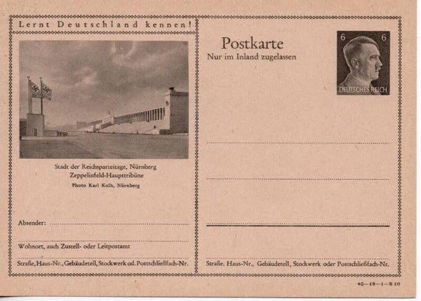 Deutsches Reich Bildpostkarte P307/ 42-19-1-B10 ungebraucht/ *