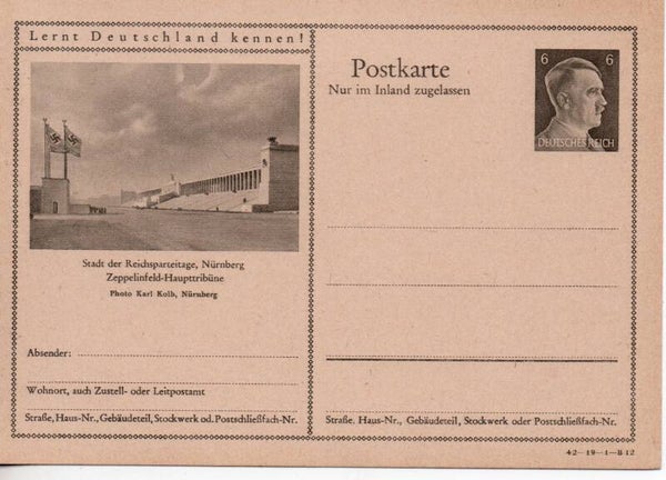 Deutsches Reich Bildpostkarte P307/ 42-19-1-B12 ungebraucht/ *