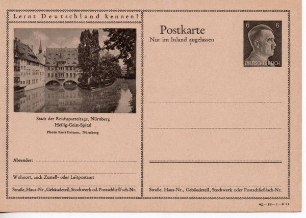 Deutsches Reich Bildpostkarte P307/ 42-19-1-B14 ungebraucht/ *