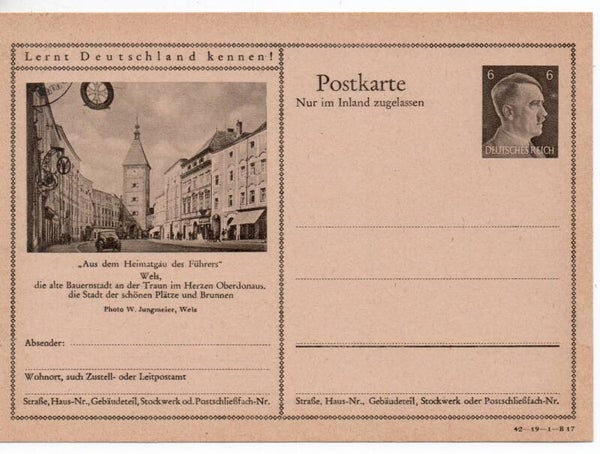 Deutsches Reich Bildpostkarte P307/ 42-19-1-B17 ungebraucht/ *