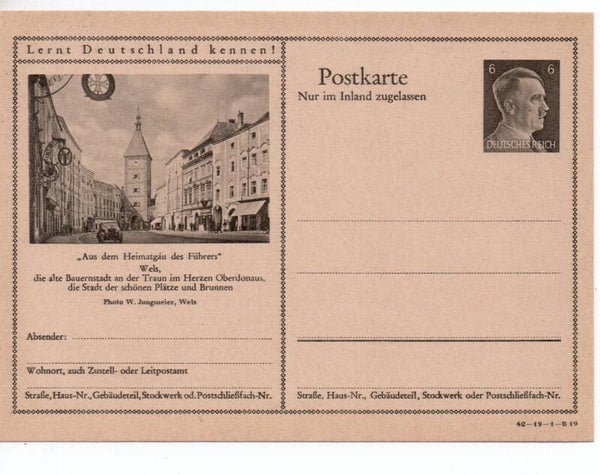 Deutsches Reich Bildpostkarte P307/ 42-19-1-B19 ungebraucht/ *