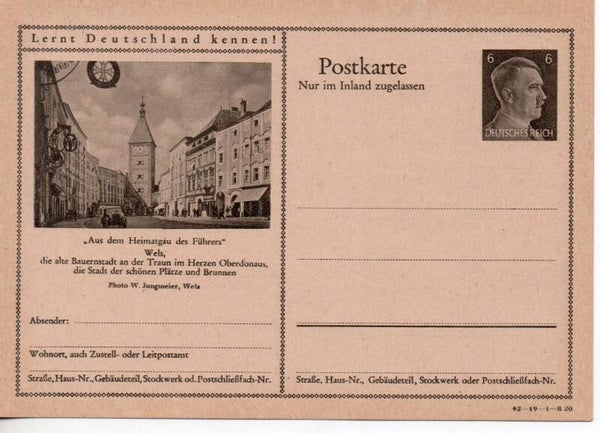Deutsches Reich Bildpostkarte P307/ 42-19-1-B20 ungebraucht/ *