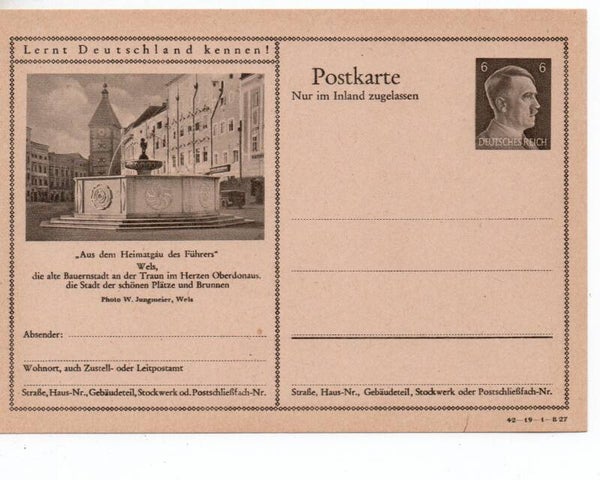 Deutsches Reich Bildpostkarte P307/ 42-19-1-B27 ungebraucht/ *