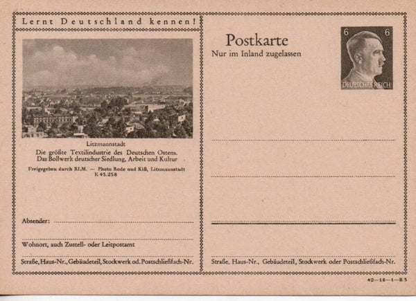 Deutsches Reich Bildpostkarte P307/ 42-18-1-B3 ungebraucht/ *