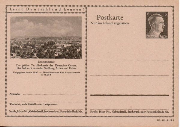 Deutsches Reich Bildpostkarte P307/ 42-18-1-B5 ungebraucht/ *