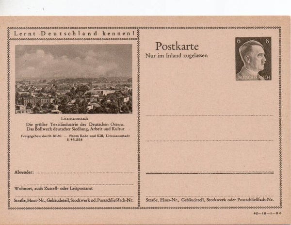Deutsches Reich Bildpostkarte P307/ 42-18-1-B6 ungebraucht/ *