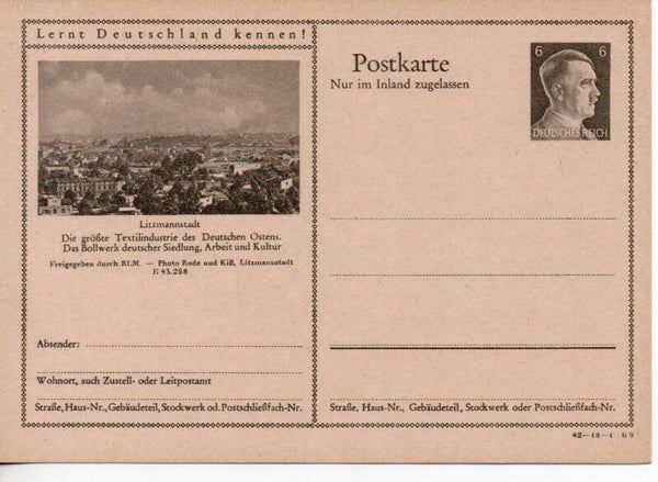 Deutsches Reich Bildpostkarte P307/ 42-18-1-B9 ungebraucht/ *