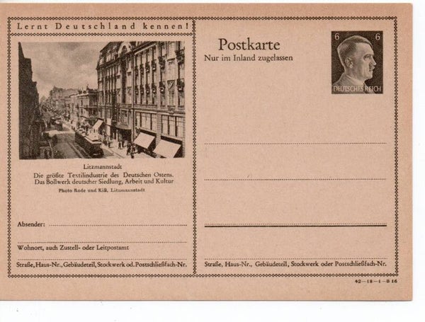 Deutsches Reich Bildpostkarte P307/ 42-18-1-B16 ungebraucht/ *