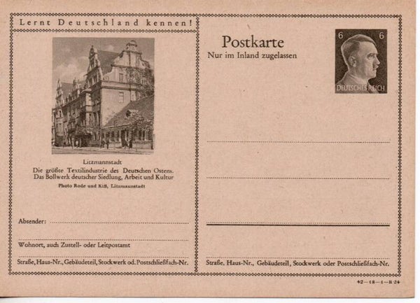 Deutsches Reich Bildpostkarte P307/ 42-18-1-B24 ungebraucht/ *