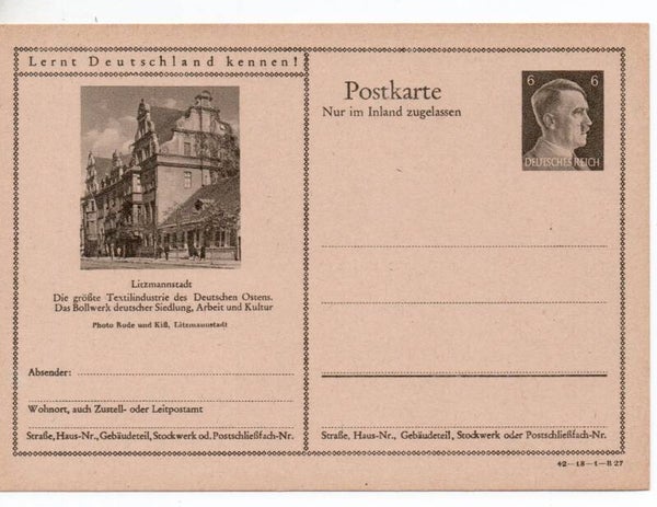 Deutsches Reich Bildpostkarte P307/ 42-18-1-B27 ungebraucht/ *