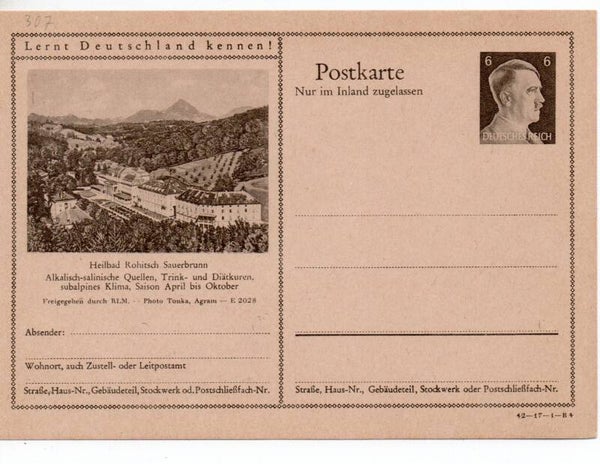 Deutsches Reich Bildpostkarte P307/ 42-17-1-B4 ungebraucht/ *