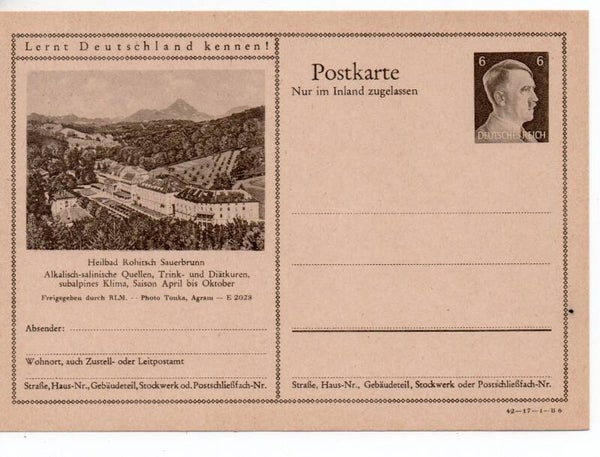 Deutsches Reich Bildpostkarte P307/ 42-17-1-B6 ungebraucht/ *