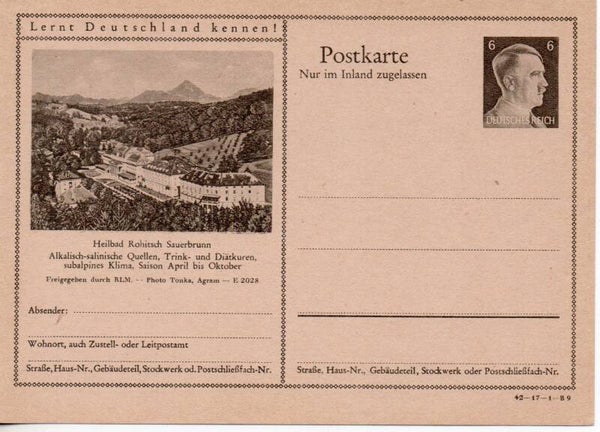 Deutsches Reich Bildpostkarte P307/ 42-17-1-B9 ungebraucht/ *