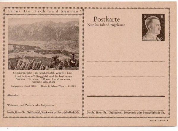 Deutsches Reich Bildpostkarte P307/ 42-17-1-B14 ungebraucht/ *