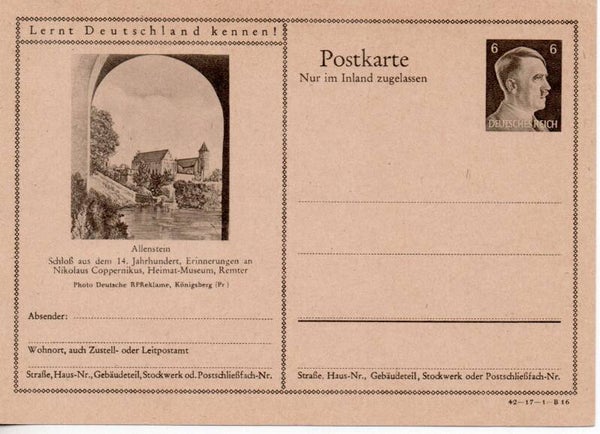 Deutsches Reich Bildpostkarte P307/ 42-17-1-B16 ungebraucht/ *