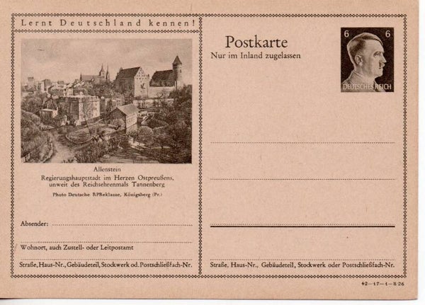 Deutsches Reich Bildpostkarte P307/ 42-17-1-B26 ungebraucht/ *