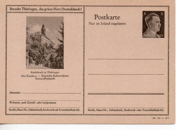 Deutsches Reich Bildpostkarte P307/ 42-16-1-B7 ungebraucht/ *