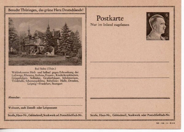 Deutsches Reich Bildpostkarte P307/ 42-16-1-B14 ungebraucht/ *