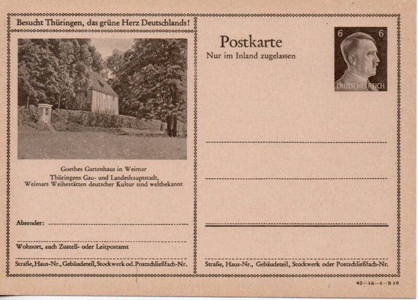 Deutsches Reich Bildpostkarte P307/ 42-16-1-B19 ungebraucht/ *