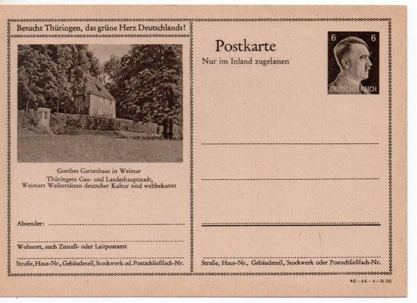 Deutsches Reich Bildpostkarte P307/ 42-16-1-B20 ungebraucht/ *