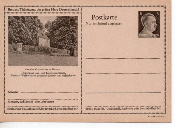 Deutsches Reich Bildpostkarte P307/ 42-16-1-B21 ungebraucht/ *