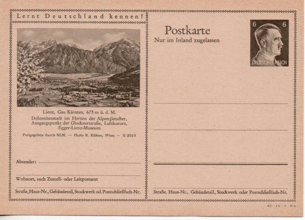 Deutsches Reich Bildpostkarte P307/ 42-15-1-B6 ungebraucht/ *