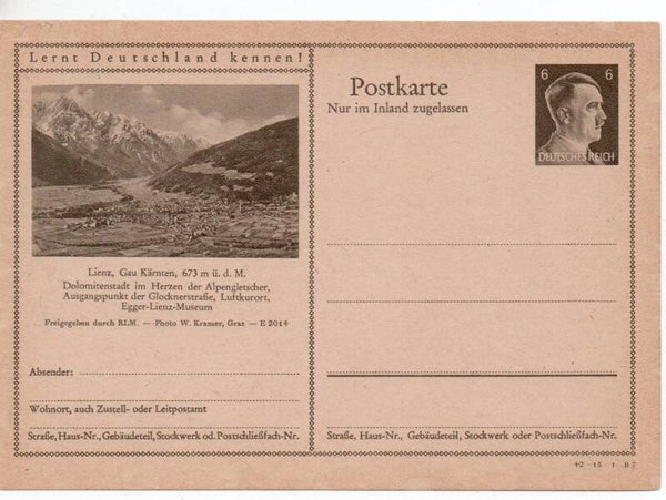Deutsches Reich Bildpostkarte P307/ 42-15-1-B7 ungebraucht/ *