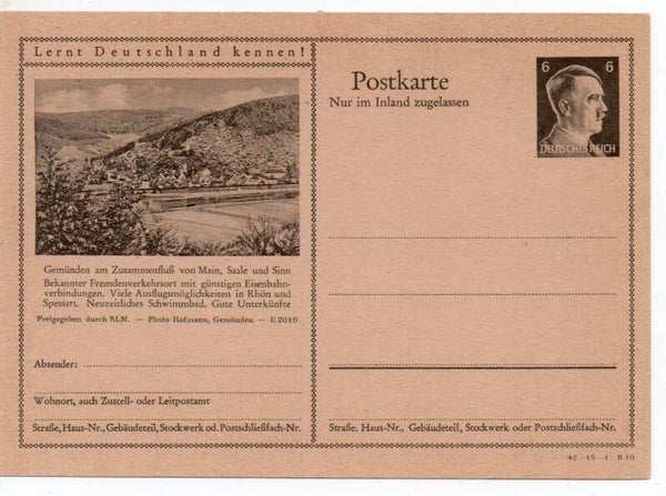 Deutsches Reich Bildpostkarte P307/ 42-15-1-B10 ungebraucht/ *
