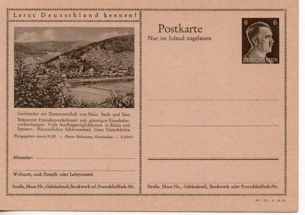 Deutsches Reich Bildpostkarte P307/ 42-15-1-B11 ungebraucht/ *