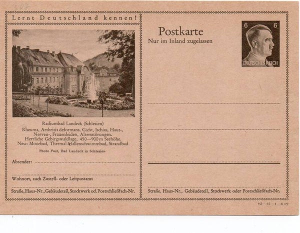 Deutsches Reich Bildpostkarte P307/ 42-15-1-B19 ungebraucht/ *