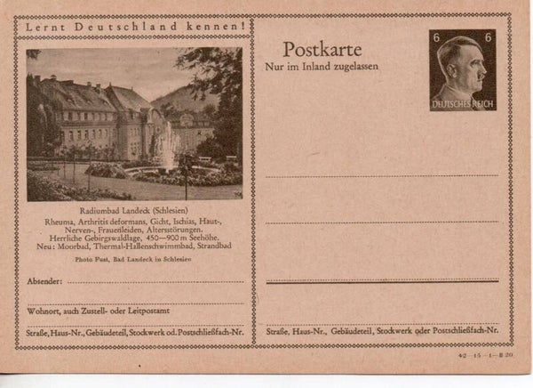 Deutsches Reich Bildpostkarte P307/ 42-15-1-B20 ungebraucht/ *