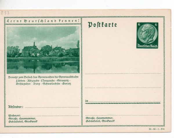 Deutsches Reich Bildpostkarte P233/ 34-50-1-B6 ungebraucht/ *