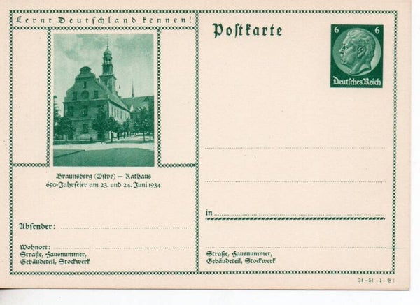 Deutsches Reich Bildpostkarte P233/ 34-51-1-B1 ungebraucht/ *
