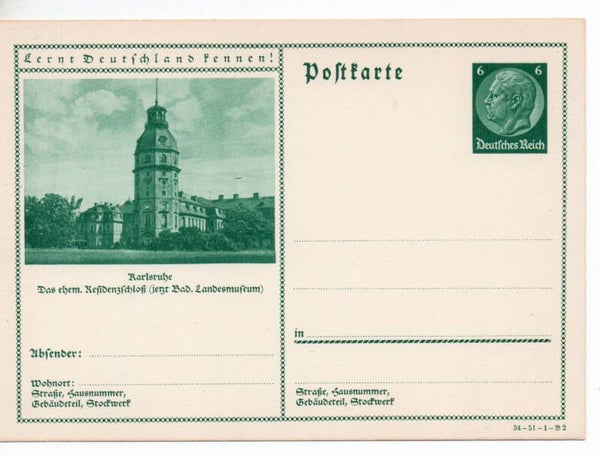 Deutsches Reich Bildpostkarte P233/ 34-51-1-B2 ungebraucht/ *