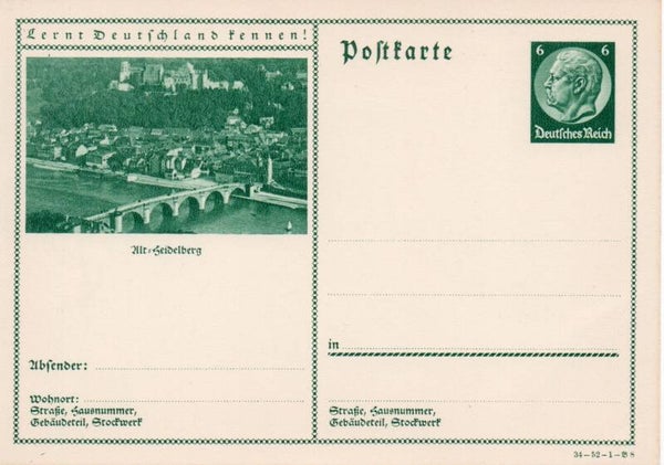 Deutsches Reich Bildpostkarte P233/ 34-52-1-B8 ungebraucht/ *