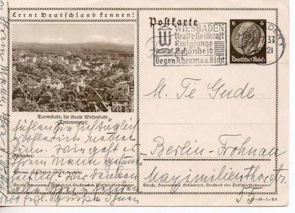 Deutsches Reich Bildpostkarte P236/ 37-88-1-B6 gelaufen/ o