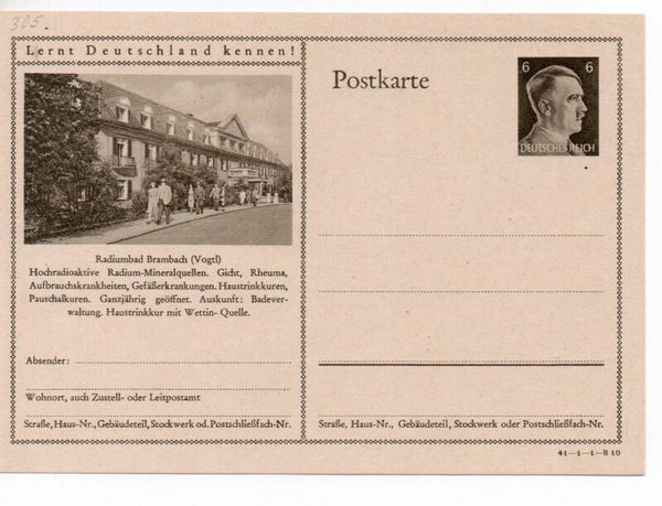 Deutsches Reich Bildpostkarte P305/ 41-1-1-B10 ungebraucht/ *