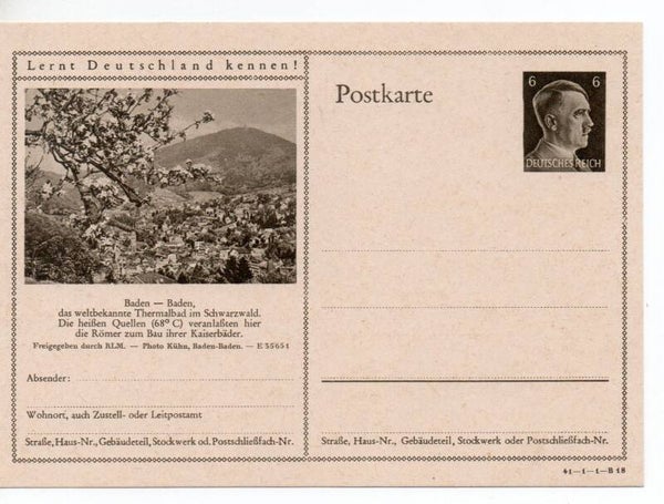 Deutsches Reich Bildpostkarte P305/ 41-1-1-B18 ungebraucht/ *