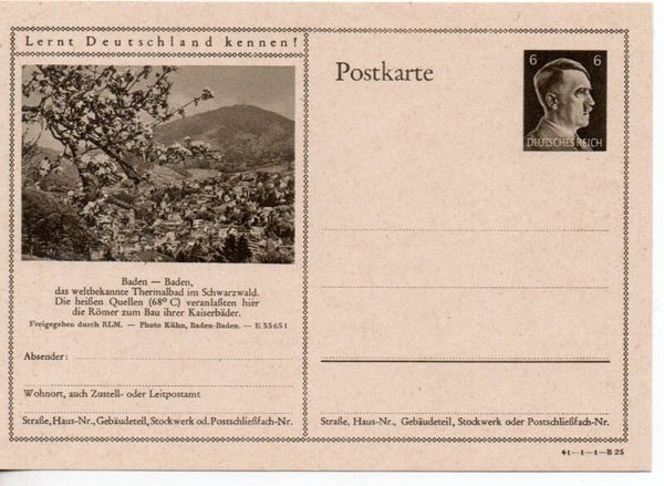 Deutsches Reich Bildpostkarte P305/ 41-1-1-B25 ungebraucht/ *