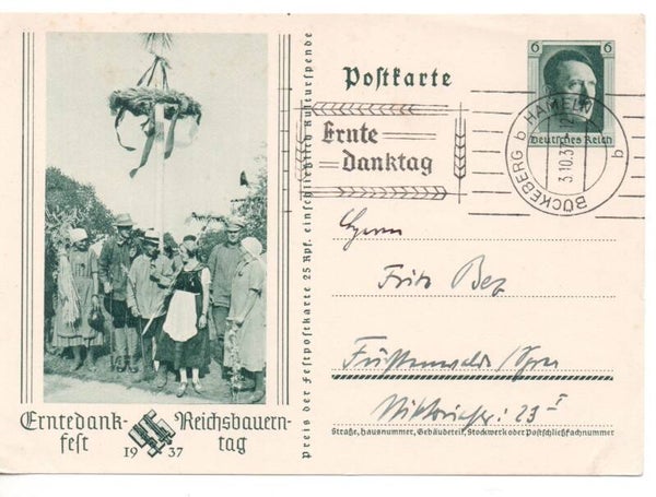 Deutsches Reich Ganzsache P265 mit SST gelaufen/ o
