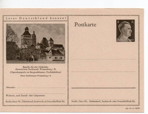 Deutsches Reich Bildpostkarte P305/ 42-5-1-B20 ungebraucht/ *