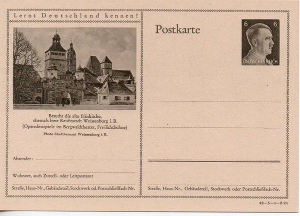 Deutsches Reich Bildpostkarte P305/ 42-5-1-B21 ungebraucht/ *
