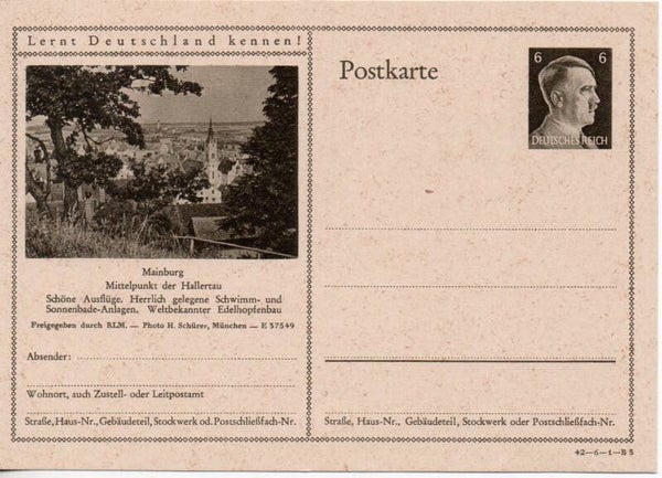 Deutsches Reich Bildpostkarte P305/ 42-6-1-B3 ungebraucht/ *