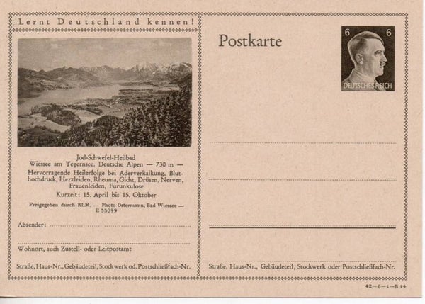Deutsches Reich Bildpostkarte P305/ 42-6-1-B14 ungebraucht/ *