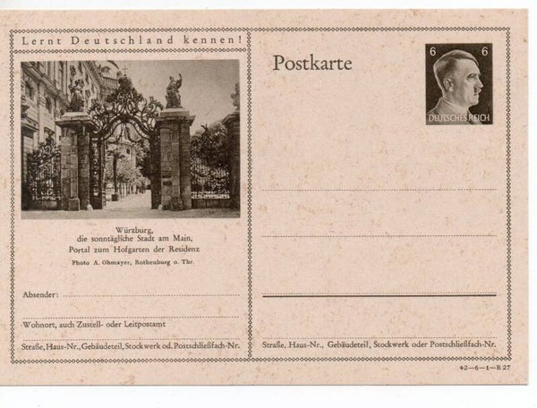 Deutsches Reich Bildpostkarte P305/ 42-6-1-B27 ungebraucht/ *